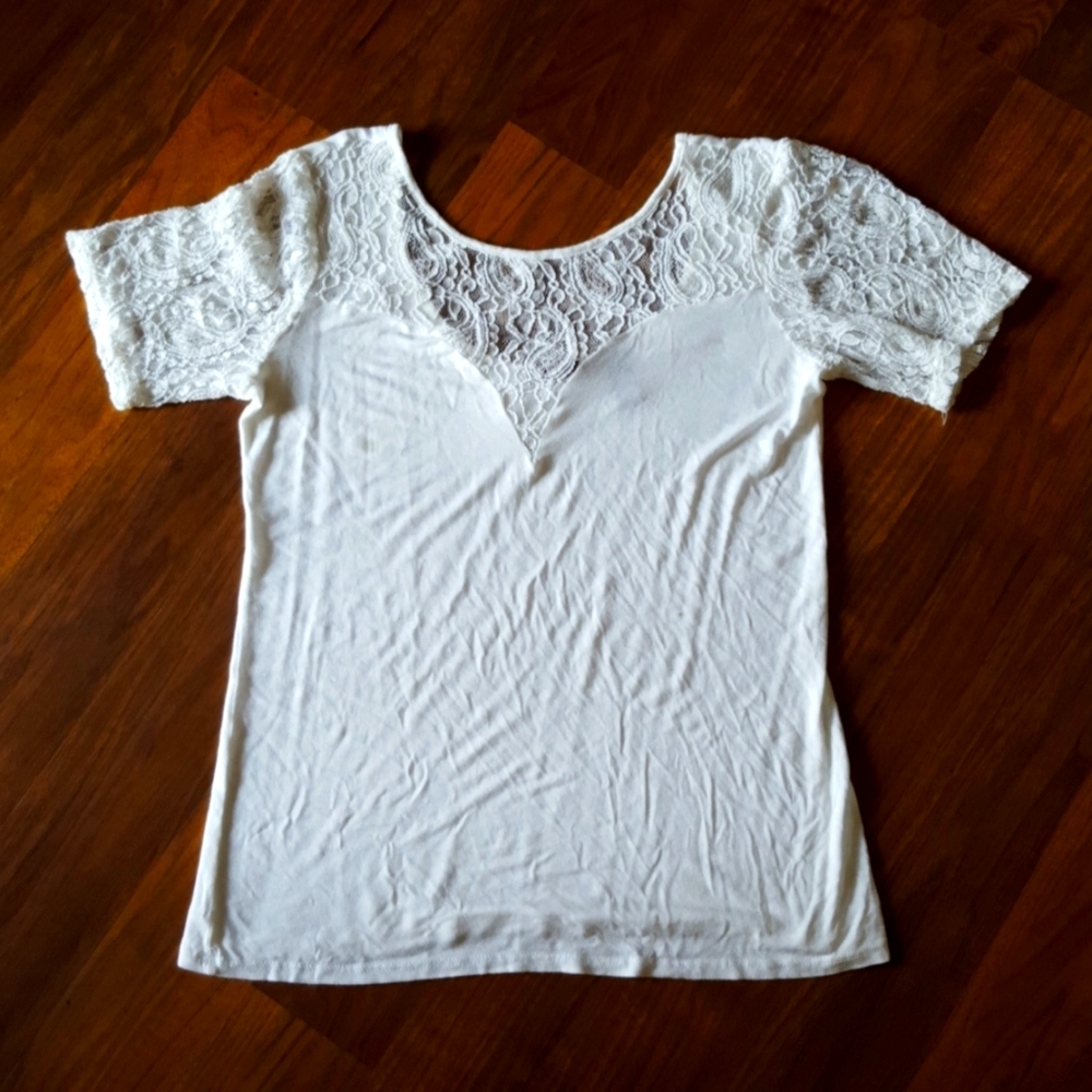 White lace dress shirt